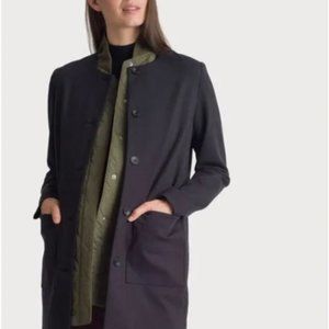 Kit & Ace Collarless Stretch Jacket Button Down Knit (M)